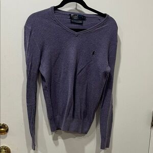 Polo by Ralph Lauren Womans V-Neck Sweater in Lavender